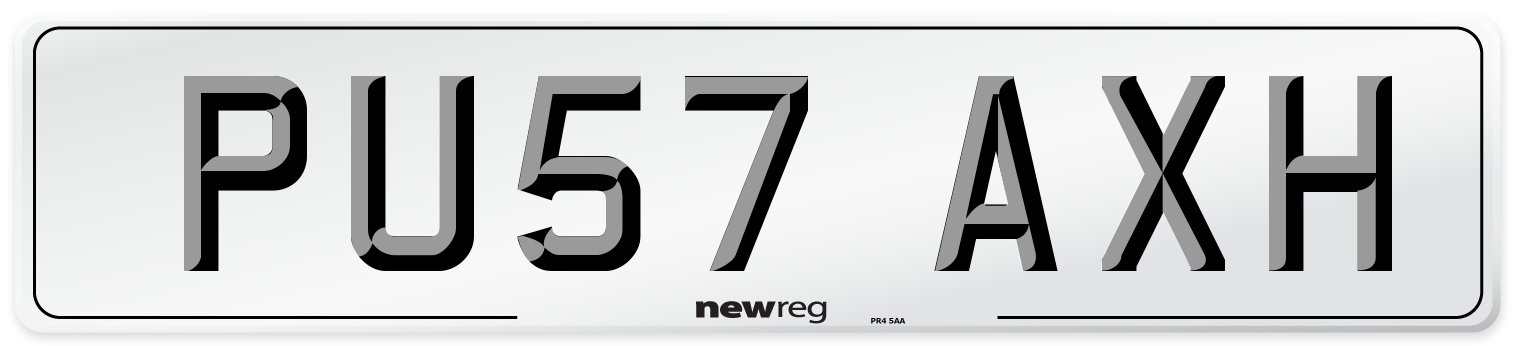 PU57 AXH Number Plate from New Reg